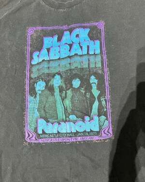 Vintage Black Sabbath Paranoid Newcastle 1971 Tour T-Shirt Winterland Tag Large